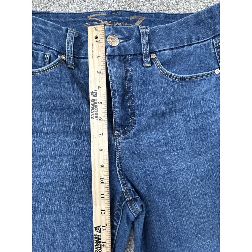 SEVEN 7 SKINNY JEAN SIZE 12 BLUE DENIM LADIES JEANS RN#109890 - Picture 4 of 10